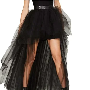 Дамска пънк пола Женска готическа пола от тюл Дълга пола Бална рокля Черна мрежа показва танцови парти поли