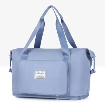 Дамска спортна чанта Лека сгъваема чанта за пътуване с голям капацитет за спорт Фитнес Йога Фитнес Уикенд пътуване