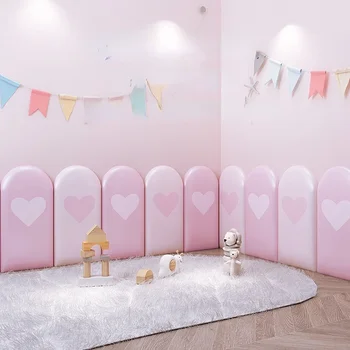 Детска стая против сблъсък стена съраунд мека 3D пяна стена стикер нощно шкафче мека стена бебешко легло съраунд самозалепващ стикер