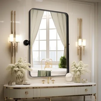 Душ огледало с осветление грим огледала баня стена огледало с LED светлина за баня тоалетна тела дома подобрение