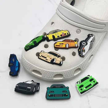 Единична продажба JDM състезателен автомобил PVC талисмани за обувки Сандали аксесоари Обувки Декорации на катарама Сабо Щифтове Значки Унисекс подарък Крок Джибз