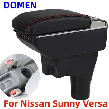 За Nissan Sunny Versa кутия за подлакътници Оригинални специални аксесоари за модификация на централната кутия за подлакътници Двуслойно USB зареждане