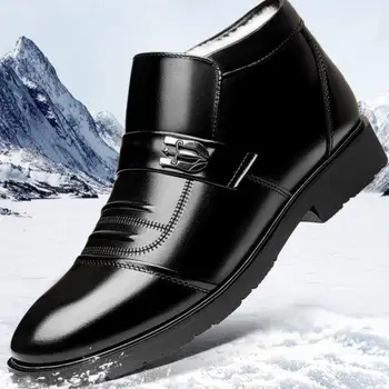 Зимни обувки Мъжки нехлъзгащи се водоустойчиви ежедневни обувки от полар с топъл висок връх