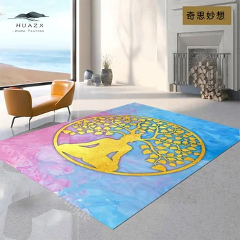 йога златен килим за тяло и ум фитнес голяма площ хол килим мека фланела нехлъзгаща се мат арт декорация естетика декор