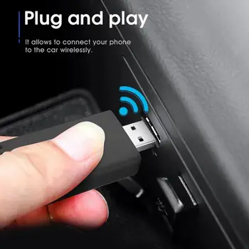 Кабелен към безжичен за carplay адаптер 5V безжичен донгъл USB адаптер Plug And Play Bluetooth-съвместими автоаксесоари X0I0