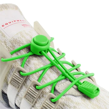 качествен Заключване Връзки за обувки Кръгъл тенис Дантели Без връзки Възрастни Детски маратонки Еластични връзки за обувки Гумени ленти за обувки Аксесоари