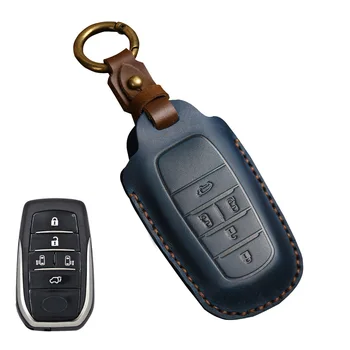 Кожен държач за калъф за ключ за кола за Toyota Hilux Fortuner Land Cruiser Camry Coralla Crown RAV4 Highland Protect Bag 4/5