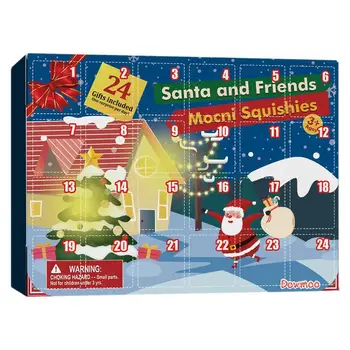 Коледа обратно броене играчки Squishies играчка Адвент календар 24 различни анимационни фигури Коледно парти благоприятства подаръци за семейни деца