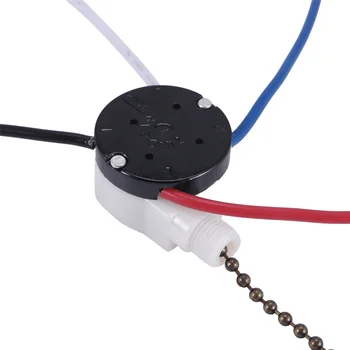 Комплект за превключване на вентилатора на тавана 3 Speed 4 тел, превключвател на вентилатора Превключвател за контрол на скоростта на цип, ZE-208S Pull Wire Switch с въже бронз