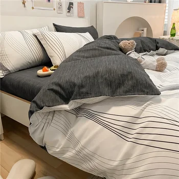 Кратък стил за спалня Меки покривки за легла за двойно легло Начало Comefortable Duvet Cover Качество Quilt Cover и калъфка