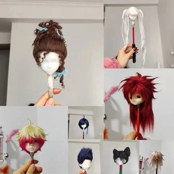 Кукла цветна перука за OB11 1/6 1/3 1/4 1/8 BJD кукла коса перука аниме кукла фалшива коса перука декорация принцеса може персонализиране