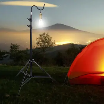 Къмпинг светлина държач стойка куки преносим лагер палатка полюс лампа закачалка за лов риболов фенер закачалка открит къмпинг инструменти