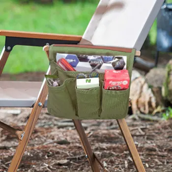 Къмпинг стол подлакътник чанта за съхранение платно сгъваем стол организатор страничен джоб торбичка чанта за открит къмпинг пикник риболов чанта