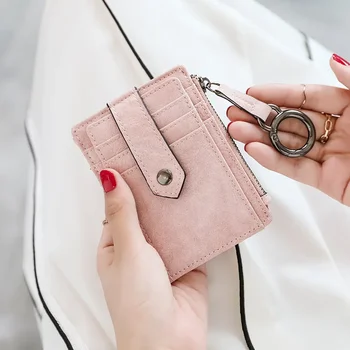 Многофункционална малка чанта за карти Женска проста Южна Корея Сладка личност Мини мулти-карта ултра-тънък портфейл за монети