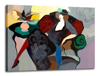 Модерна абстрактна маслена живопис върху платно Жена дама в черна фигура изкуство за домашен декор Бира бар кръчма ръчно рисувани без рамка