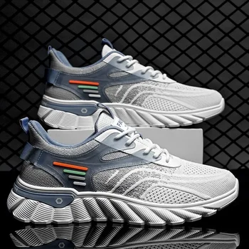 Мъжки маратонки с дантела Летни дишащи мрежести обувки 2023 Модни ежедневни обувки за бягане Обувки за треньори Обувки за всички мачове Zapatillas