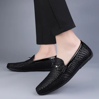 Мъжки модни тенденции Бизнес преговори Запознанства Ежедневни обувки Официални парти обувки Удобни и гъвкави обувки с плоско дъно Lefu