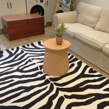 нов скандинавски пухкав плюшен голям площ хол килим декорация дома светлина луксозна зебра модел удебелени спалня фоайе килими