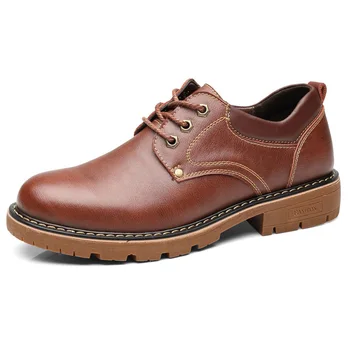 Нова мода естествена кожа обувки мъжки обувки крава кожа мъжки ежедневни обувки меки удобни мъжки обувки дебела подметка A1850
