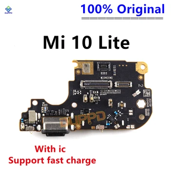 Оригинална USB зарядна платка за зареждане на порт за Xiaomi Mi 10 Lite 5G Mi10 Lite Charge Flex кабел Dock Plug конектор + микрофон
