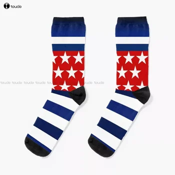 Патриотичен американски флаг новост чорапи чорапи персонализирани потребителски унисекс възрастни тийнейджър младежки чорапи 360 ° цифров печат потребителски подарък