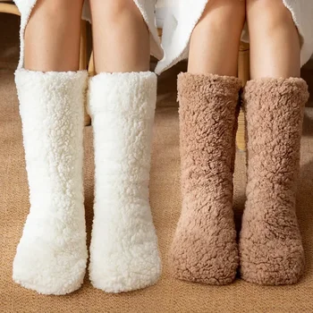 Подово покритие жени на едро чехли за лунен чорап зимен дом килим сняг чорапи възрастен сън крак