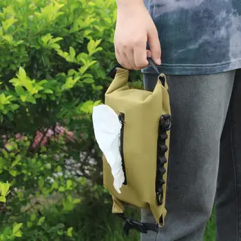 Практична чанта за автомобилни тъкани Преносима спестяваща място чанта за тъкани Малка отворена чанта за съхранение на тъкани