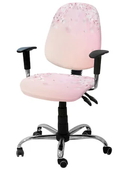 Пролетно цвете прасковен цвят розов черешов цвят еластичен фотьойл стол капак сменяеми офис стол Slipcover Разделени капаци на седалките