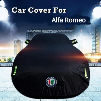 Пълно покритие на автомобила Прахоустойчив Дъждоустойчив външен слънцезащитен UV защитен щит за Alfa Romeo Giulia Stelvio GTV 166 Аксесоари за кола