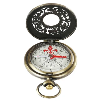 Реколта бронзов компас джобен часовник дизайн открит туризъм навигация алпинизъм къмпинг туризъм преносими флип компаси