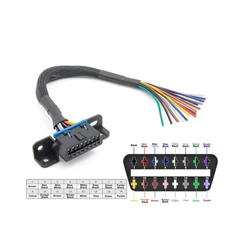 Универсален OBD2 16Pin женски конектор за отваряне на OBD кабел женски удължителен конектор Адаптер за интерфейс на лентата