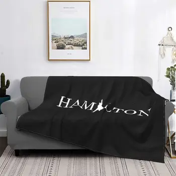 Хамилтън Текст лого маски и тениски ултра-мек микро руно одеяло