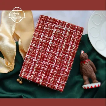 【Коледен червен боб】Оригинален ръчно изработен A5 A6 тетрадка покрива протектор книга ръкав занаятчийски плат продукти дневник покритие, на склад